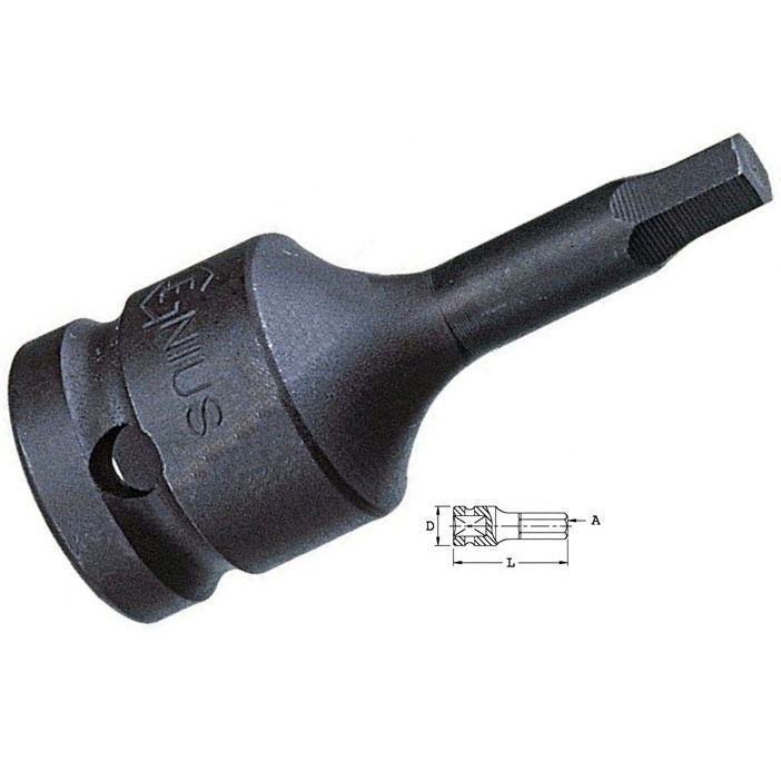 Genius Tools 447605 1/2"-os gépi dugókulcs fej, imbusz, 5 mm termék fő termékképe
