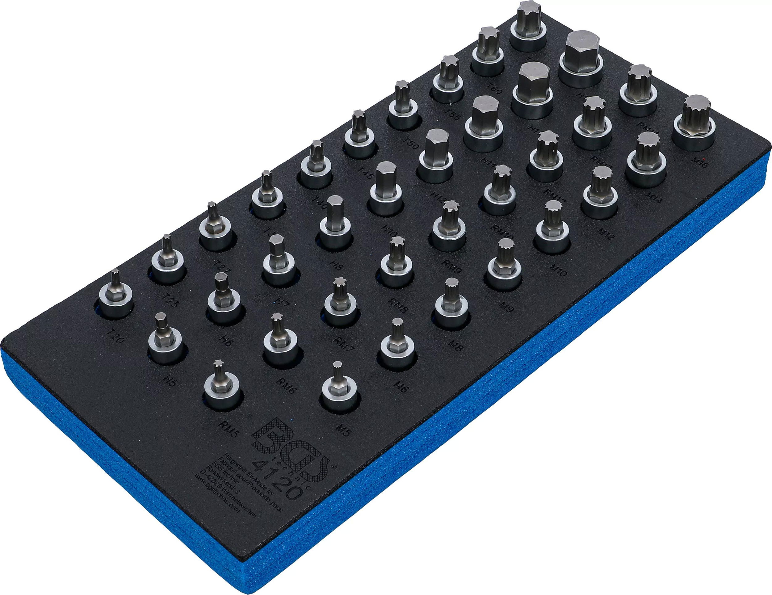 BGS Technic 9-4120 1/2"-os rátűzőkulcs készlet, imbusz | torx | XZN | Ribe, EVA tálcás, 36 részes termék fő termékképe