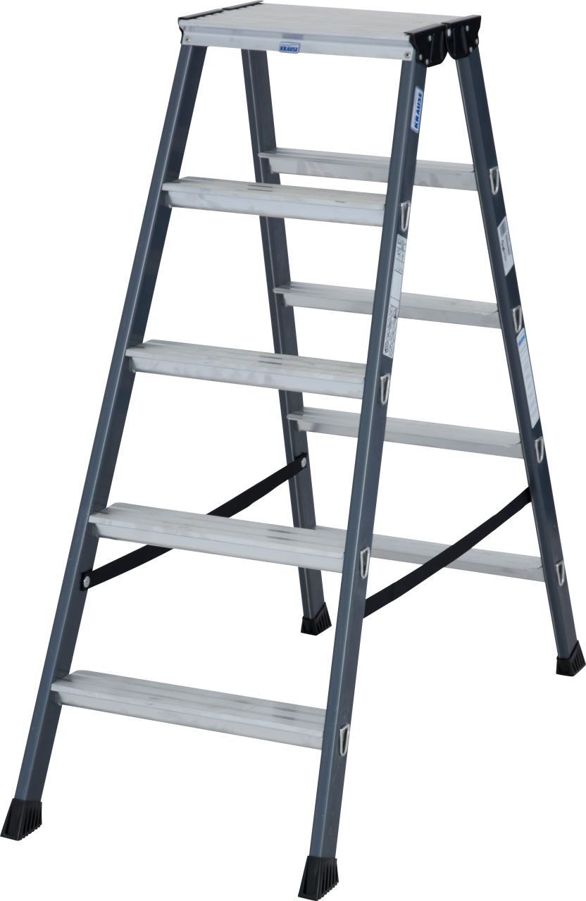 Krause MONTO SePro D két oldalon járható lépcsőfokos állólétra, eloxált, 2x5 fokos termék fő termékképe