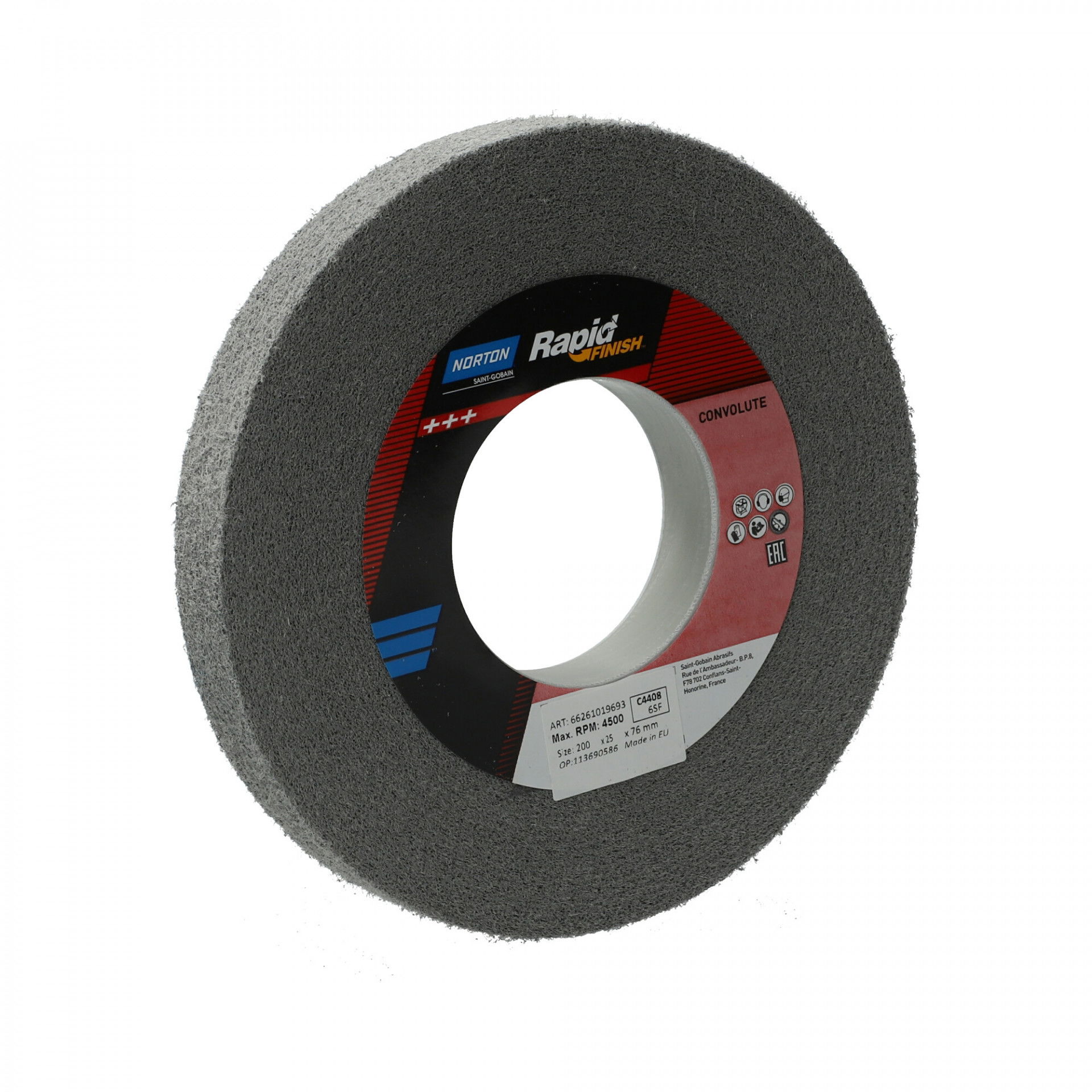 Norton Rapid Finish Series 1000 Long Life rost csiszolókorong 200x25x76mm Fine 6 SiC, 3 db/csomag termék fő termékképe