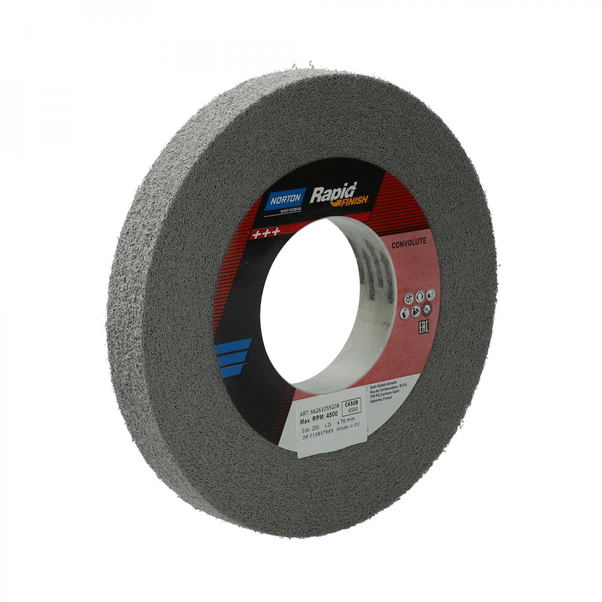 Norton Rapid Finish Series 1000 Long Life rost csiszolókorong 200x25x76mm Medium 6 SiC, 3 db/csomag termék fő termékképe