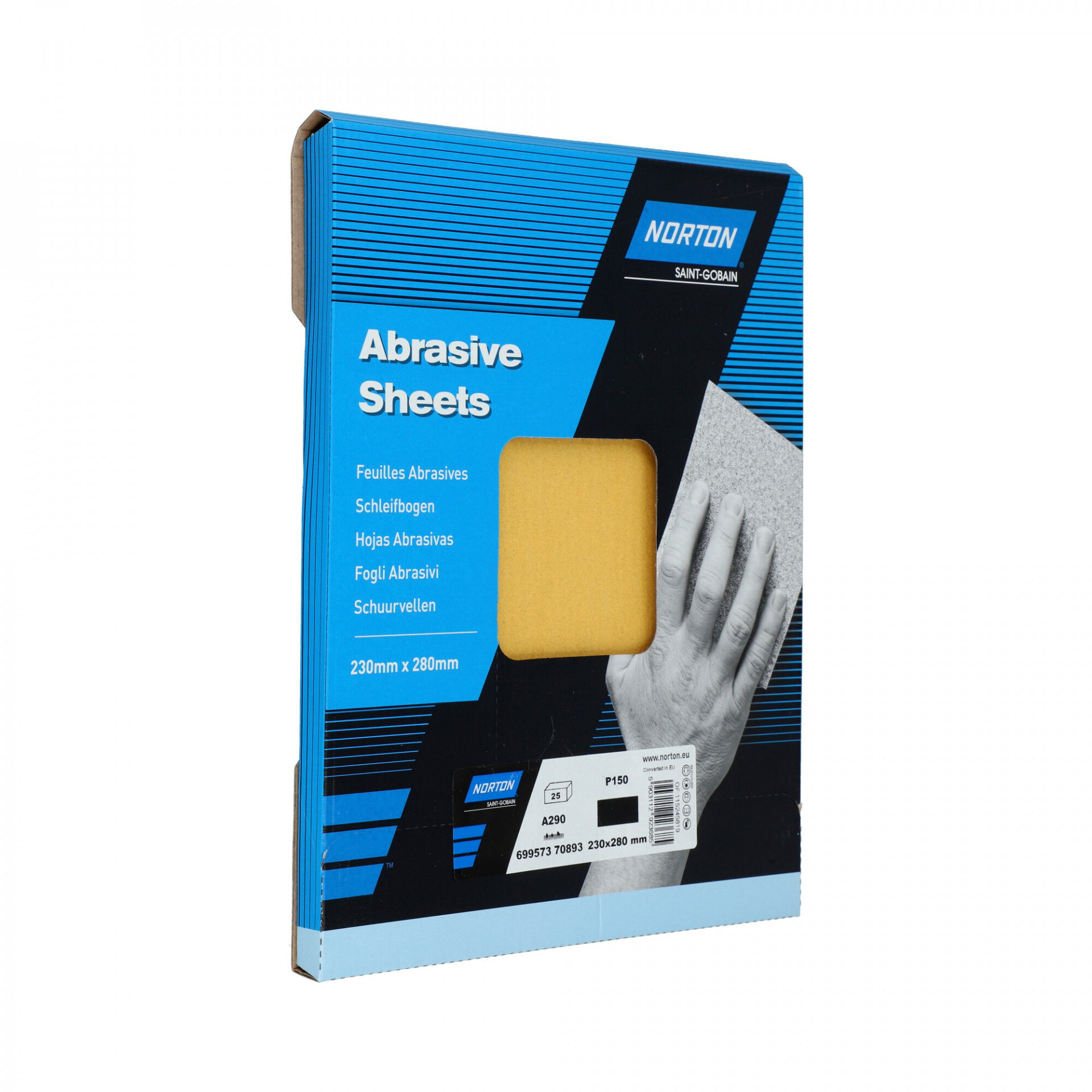 Norton Clipper A290 eltömődés mentes csiszolólap 230x280mm P150, 25 db/csomag termék fő termékképe