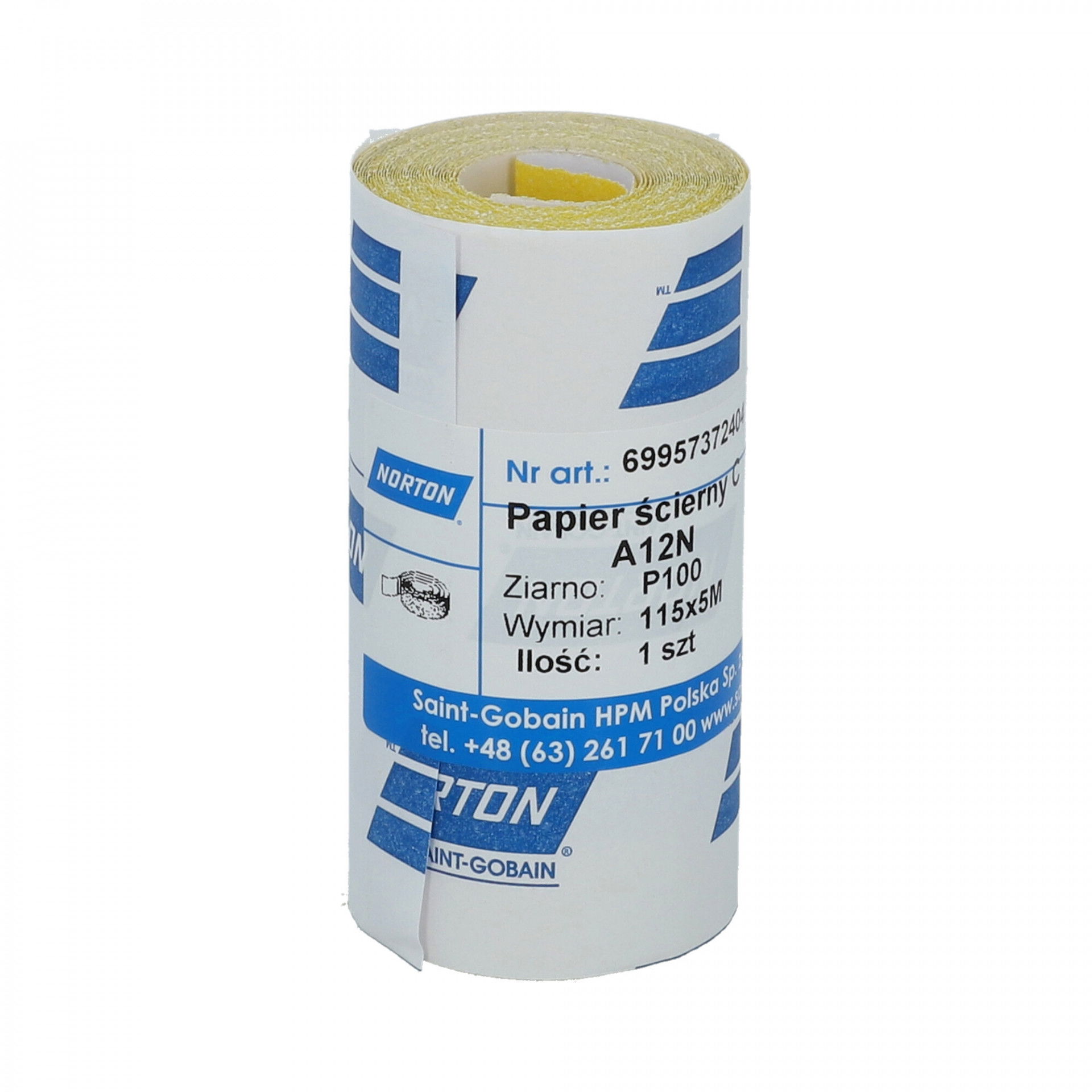 Norton A12N csiszolótekercs 115mmx5m P100, 10 db/csomag termék fő termékképe