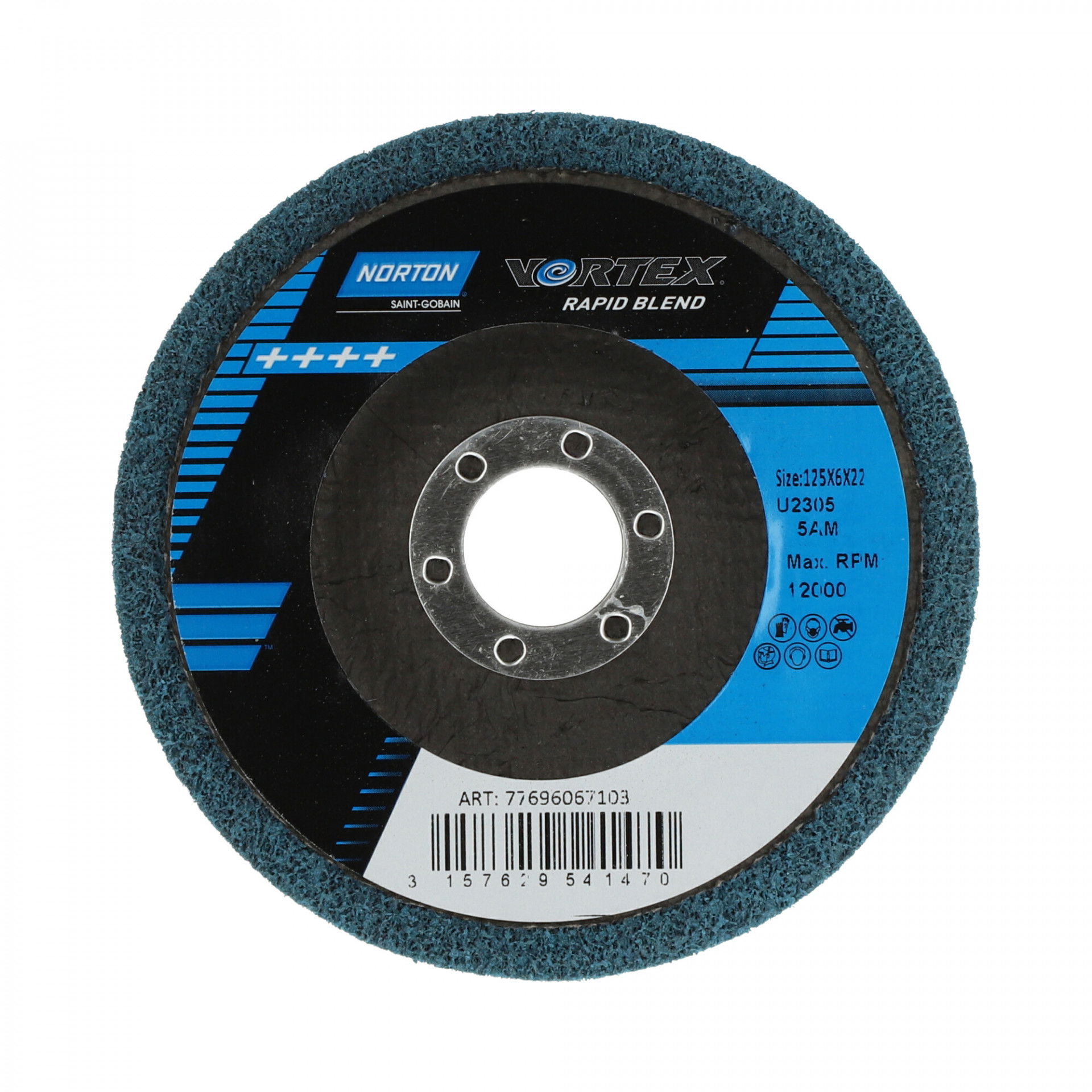 Norton Vortex Rapid Blend DPC tisztítókorong Ø115x6x22 mm 5AM, 10 db/csomag termék fő termékképe