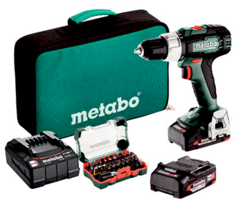 METABO SB 18 L Set akkumulátoros ütvefúró-csavarozó (2 x 2.0 Ah Li-Power akkuval, szerszámtáskában) + bitkészlet termék fő termékképe