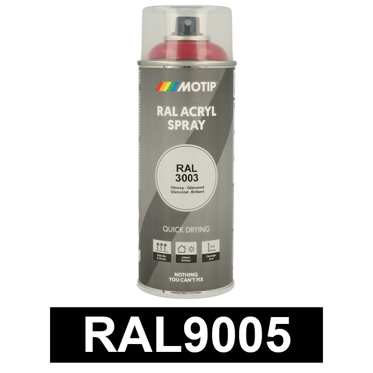 Motip Ipari festék spray, RAL9005 (matt fekete), 400 ml termék fő termékképe