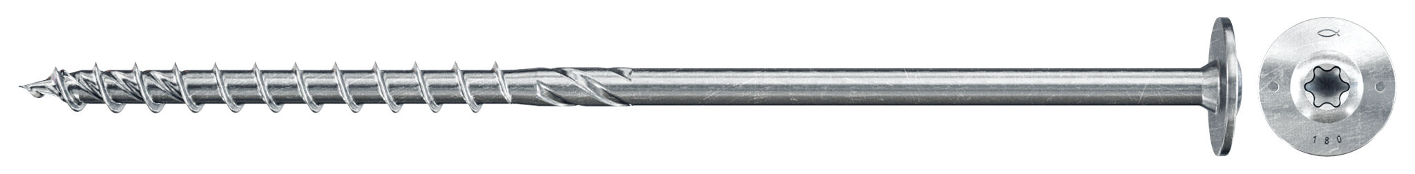 Fischer PowerFast FPF II WTP 8.0 x 380 BC 50 lapos fejű, részmenetes szerkezetépítő csavar TX behajtással, 50 db/csomag termék fő termékképe